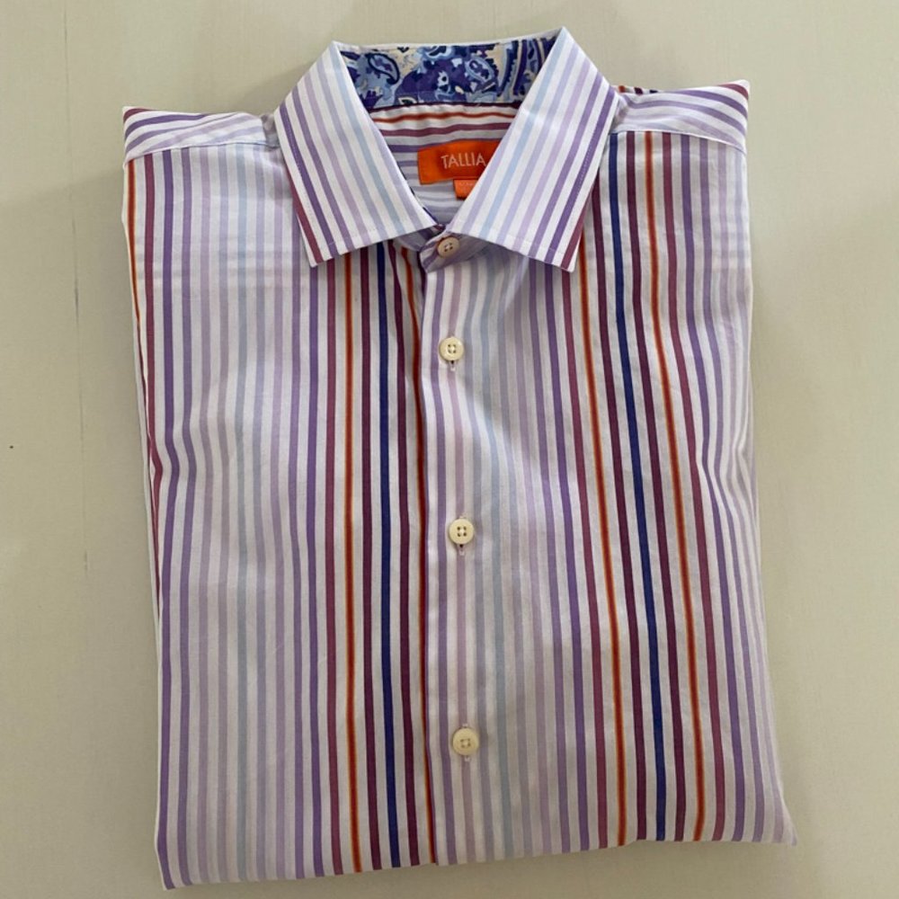 TALLIA Mens Button Up Shirt Long Sleeve
